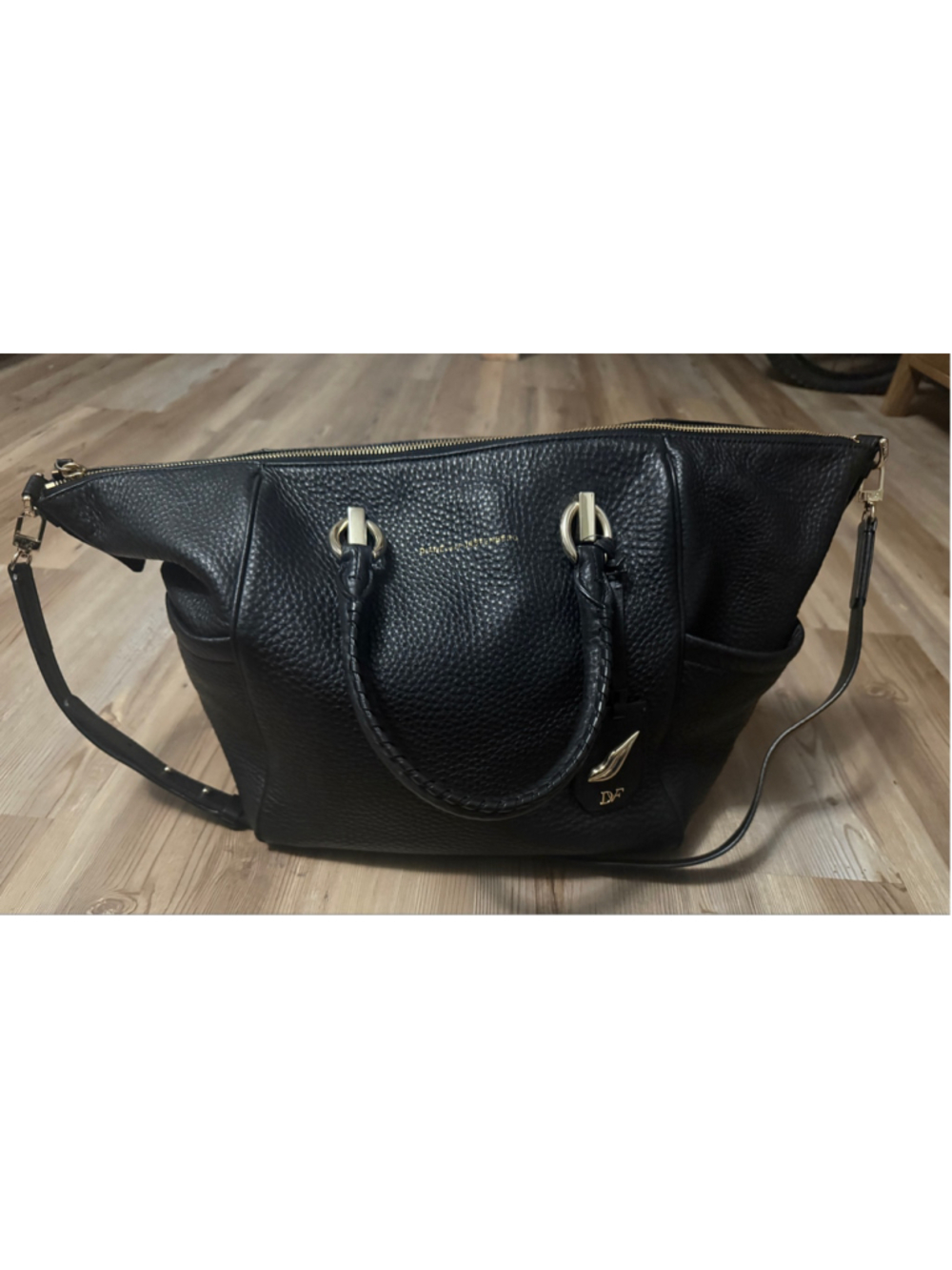 Sutra Bold Duffle Diane von Furstenberg Black Leather